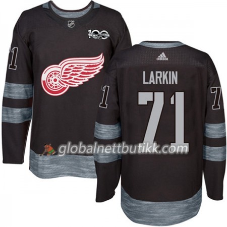 Detroit Red Wings Hockeydrakt Dylan Larkin 71 1917-2017 100th Anniversary Svart Adidas Authentic - Herre